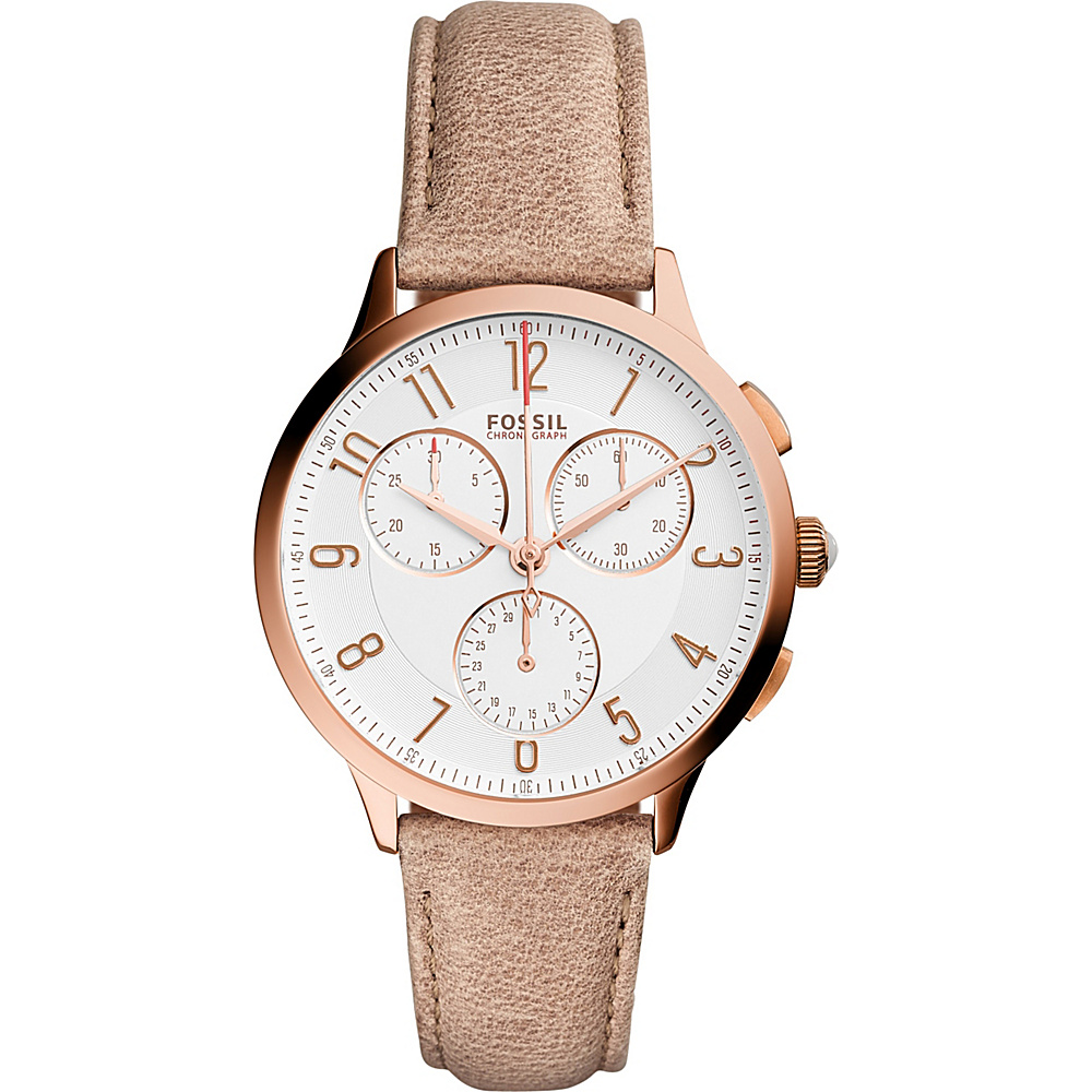 Fossil Abilene Chronograph Leather Watch Beige Fossil Watches