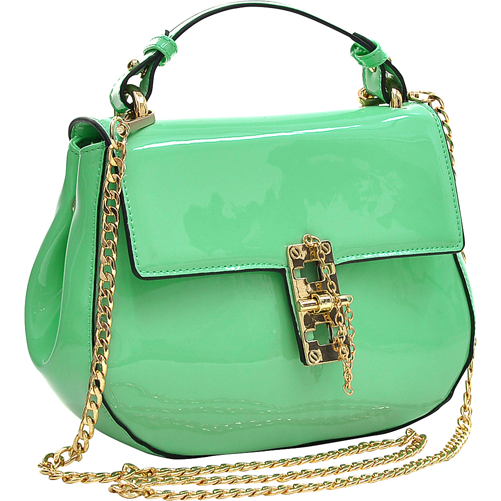 Dasein Patent Faux Leather Crossbody Mint Green Dasein Manmade Handbags