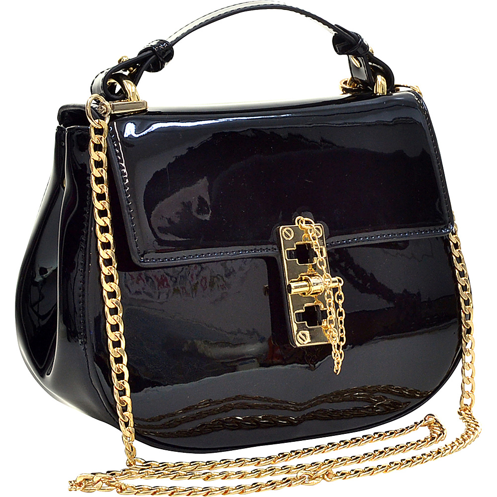 Dasein Patent Faux Leather Crossbody Black Dasein Manmade Handbags