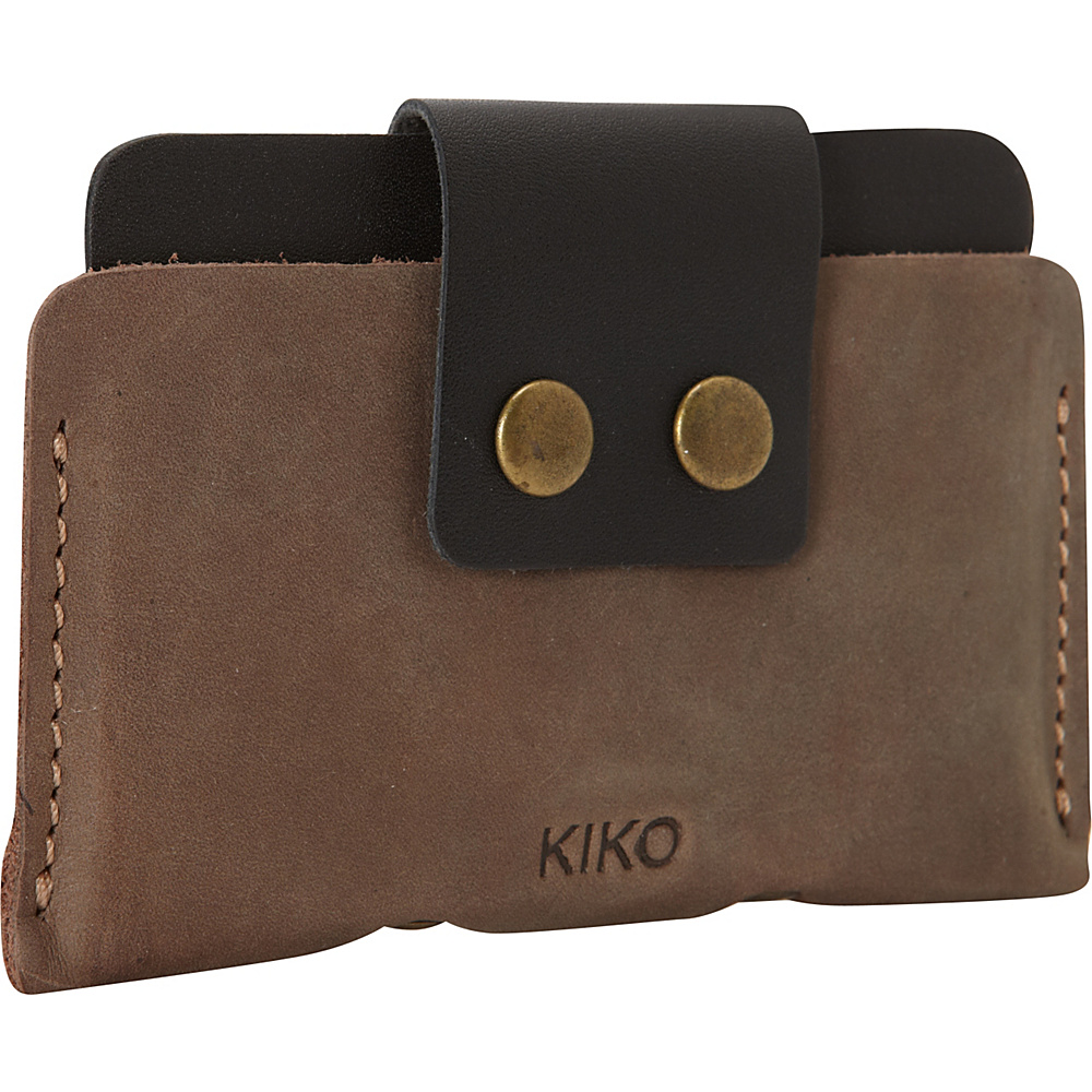 Kiko Leather Leather Card Case Brown Kiko Leather Mens Wallets
