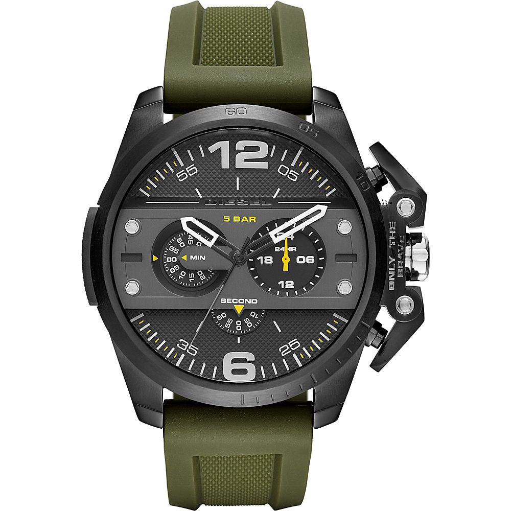 Diesel Watches Ironside Chronograph Silicone Watch Green Diesel Watches Watches