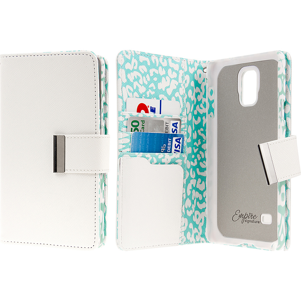 EMPIRE KLIX Klutch Designer Wallet Case Samsung Galaxy Note 4 Mint Leopard EMPIRE Electronic Cases