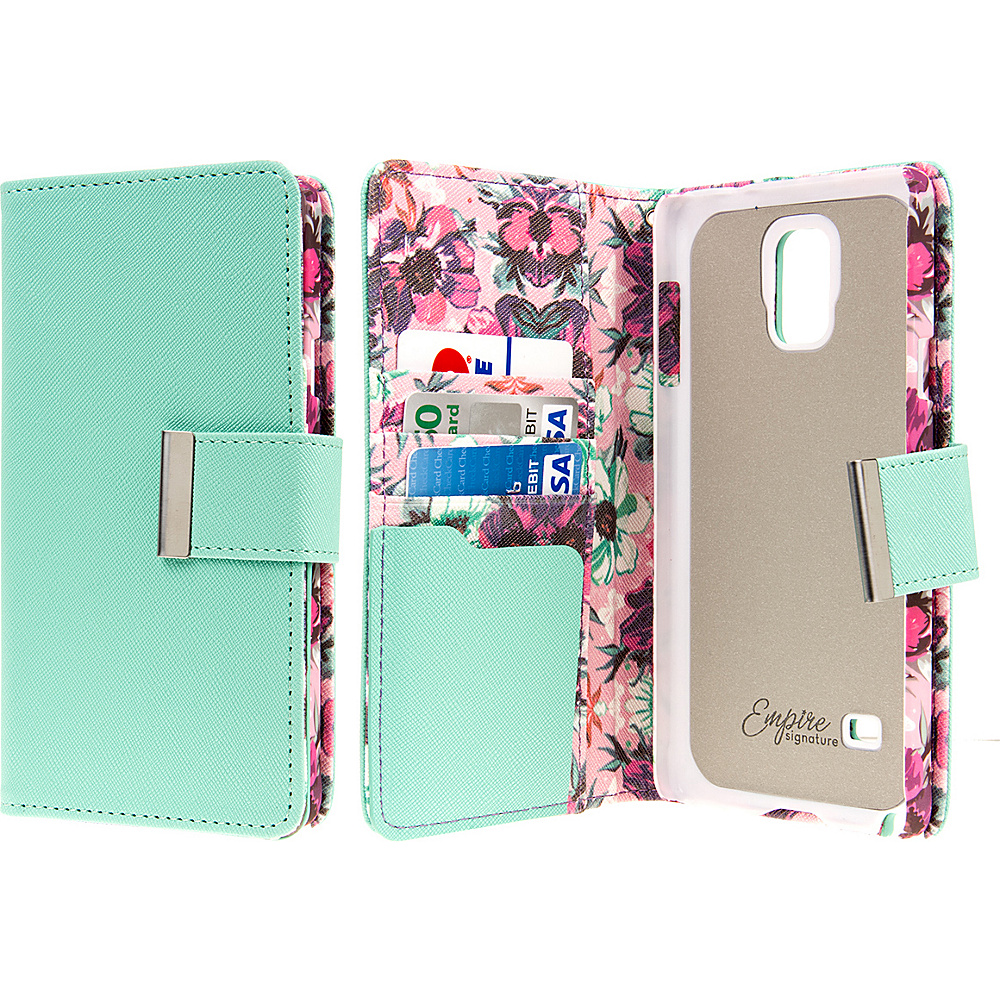 EMPIRE KLIX Klutch Designer Wallet Case Samsung Galaxy Note 4 Vintage Pink Flower EMPIRE Electronic Cases