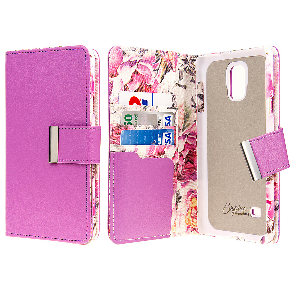 EMPIRE KLIX Klutch Designer Wallet Case Samsung Galaxy Note 4 Pink Faded Flowers EMPIRE Electronic Cases