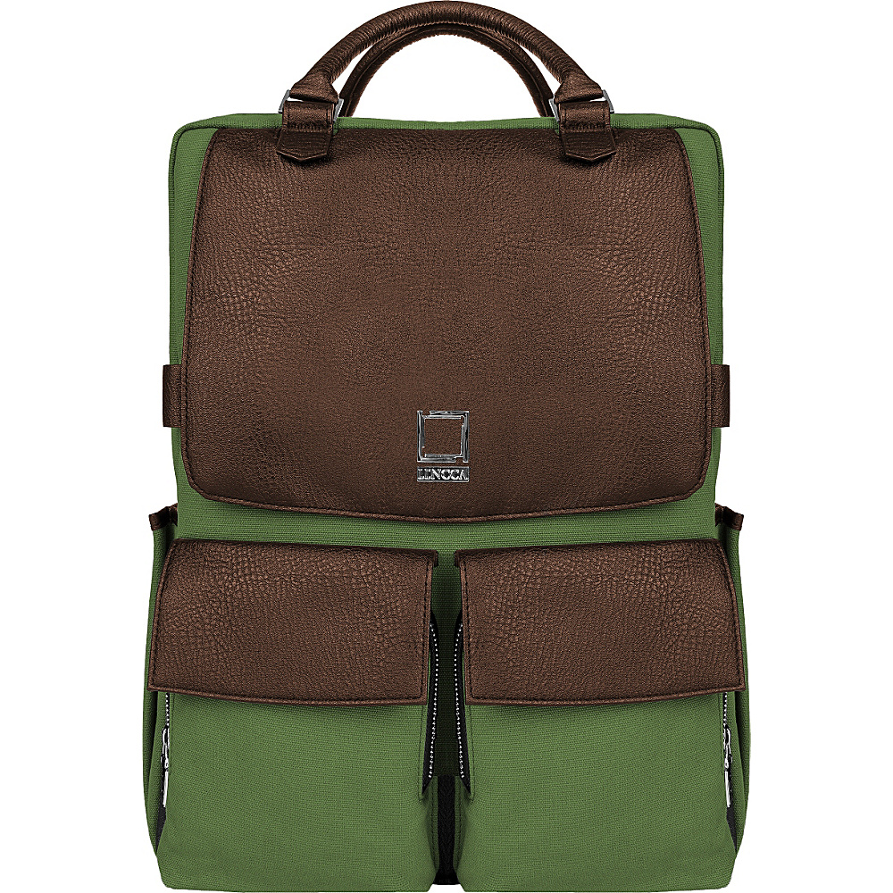 Lencca Novo Laptop Traveler s Backpack Forest Green Espresso Brown Lencca Business Laptop Backpacks