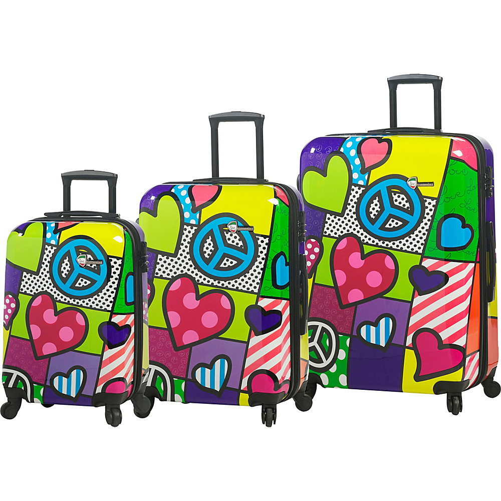Mia Toro ITALY Peace and Love Luggage Set Multicolor Mia Toro ITALY Luggage Sets