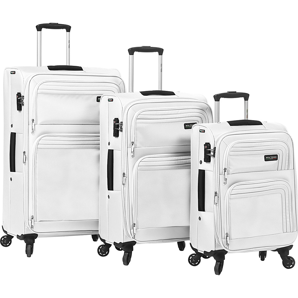 Mia Toro ITALY Cortina Luggage Set White Mia Toro ITALY Luggage Sets