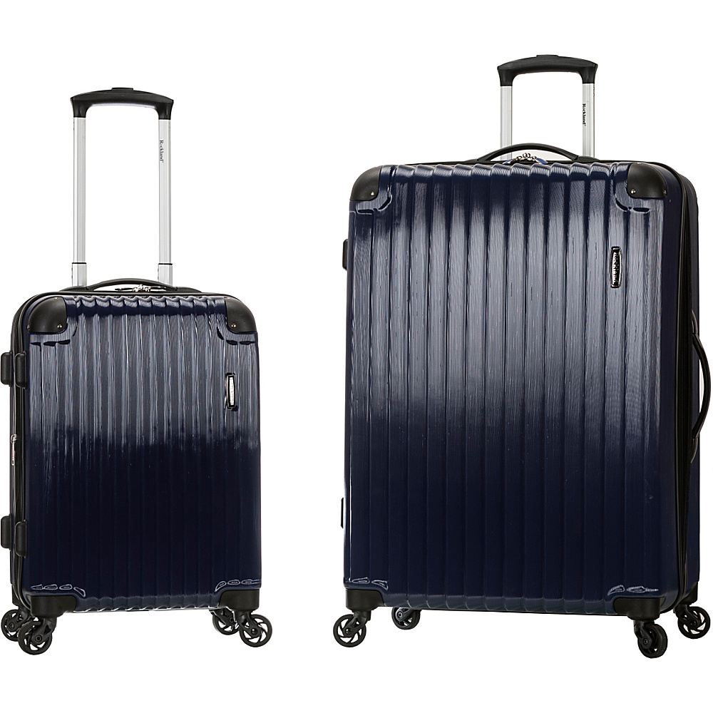 Rockland Luggage Santorini 20 28 2pc Expandable Polycarbonate Spinner Set Navy Rockland Luggage Luggage Sets