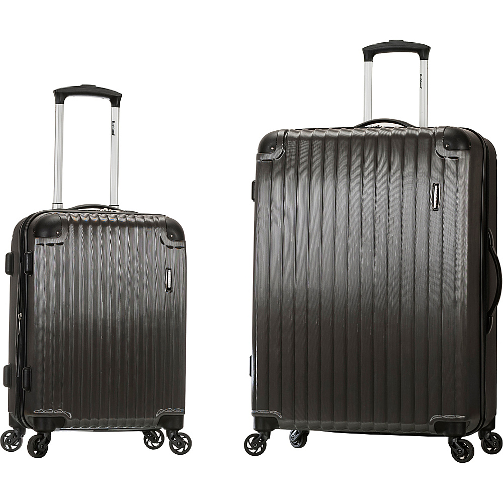 Rockland Luggage Santorini 20 28 2pc Expandable Polycarbonate Spinner Set Grey Rockland Luggage Luggage Sets