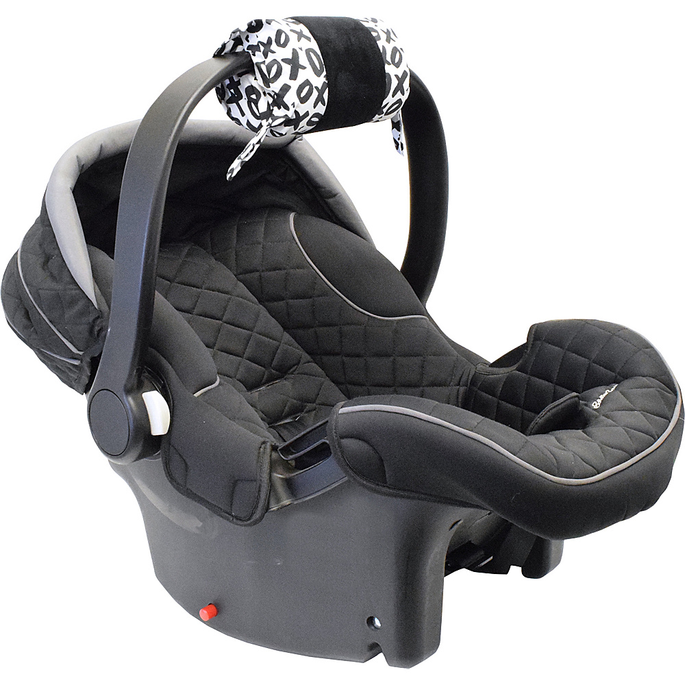 Itzy Ritzy Ritzy Wrap Infant Car Seat Handle Cushion XOXO with Black Minky Dot Itzy Ritzy Diaper Bags Accessories