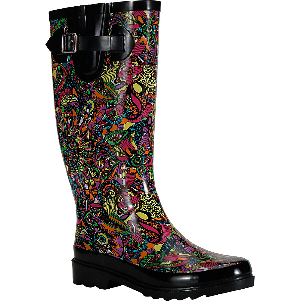 Sakroots Rhythm Rain Boot 9 M Regular Medium Rainbow Spirit Desert Sakroots Women s Footwear