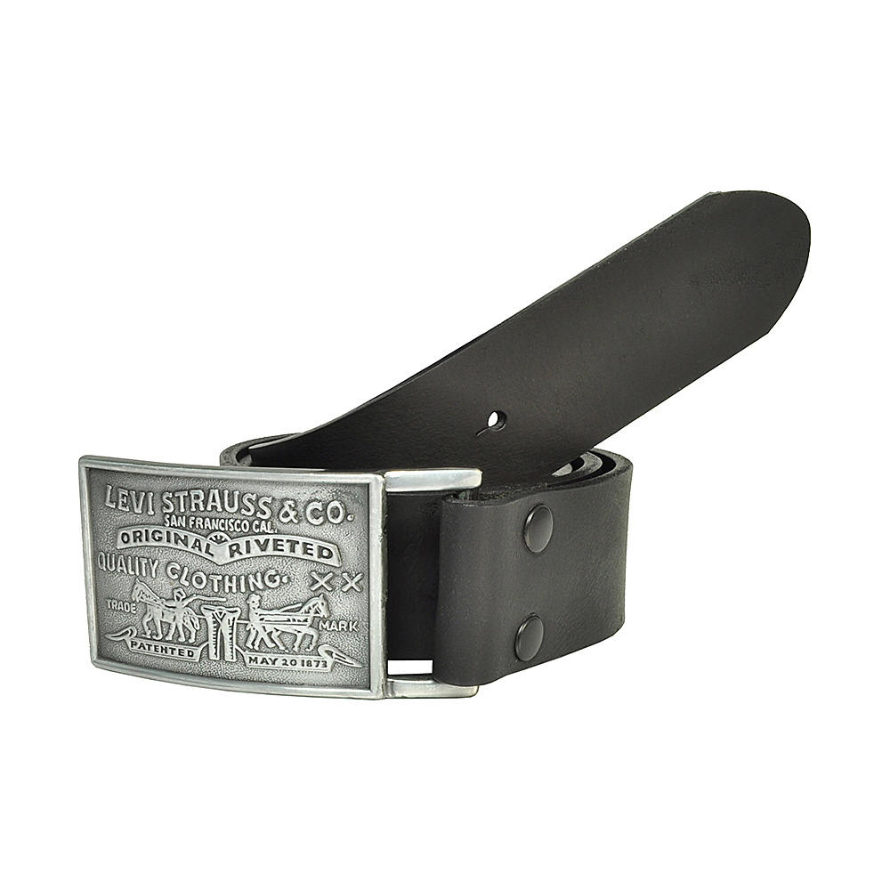Levi s 38MM Bridle Belt w Strap Snap Closure and Removable Plaque Buckle Black 32 Levi s Other Fashion Accessories
