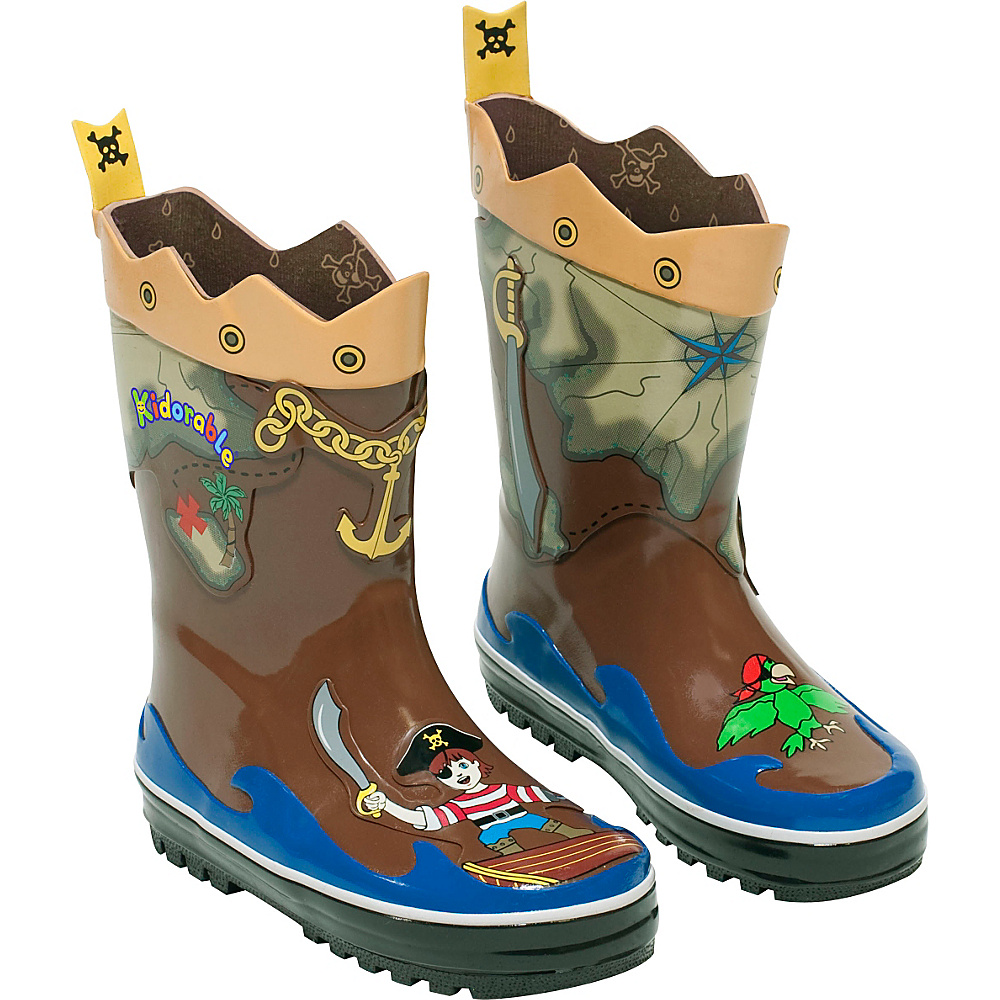 Kidorable Pirate Rain Boots 2 US Kid s M Regular Medium Brown Kidorable Men s Footwear