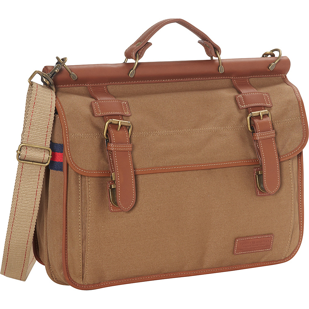 Tommy Hilfiger Luggage Workhorse Double Flap Over Portfolio Bag Khaki Tommy Hilfiger Luggage Non Wheeled Business Cases
