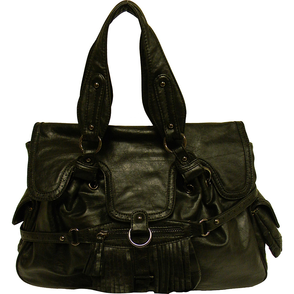 Donna Bella Designs Kimberly Pink Cosmo Tote Black Donna Bella Designs Fabric Handbags