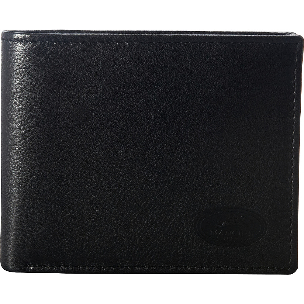 Mancini Leather Goods Mens RFID Secure Center Wing Wallet Black Mancini Leather Goods Men s Wallets