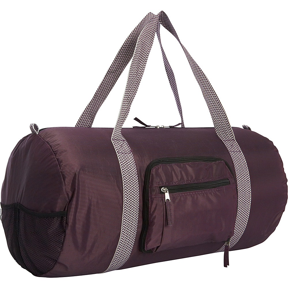 Sacs Collection by Annette Ferber Duffster 2 Piece Set Full Size Collapsible Duffel Purple Pinstripe Sacs Collection by Annette Ferber Travel Duffels