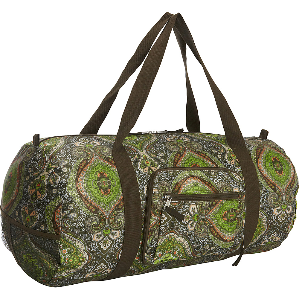 Sacs Collection by Annette Ferber Duffster 2 Piece Set Full Size Collapsible Duffel Green Sundance Forest Sacs Collection by Annette Ferber Travel Duffels