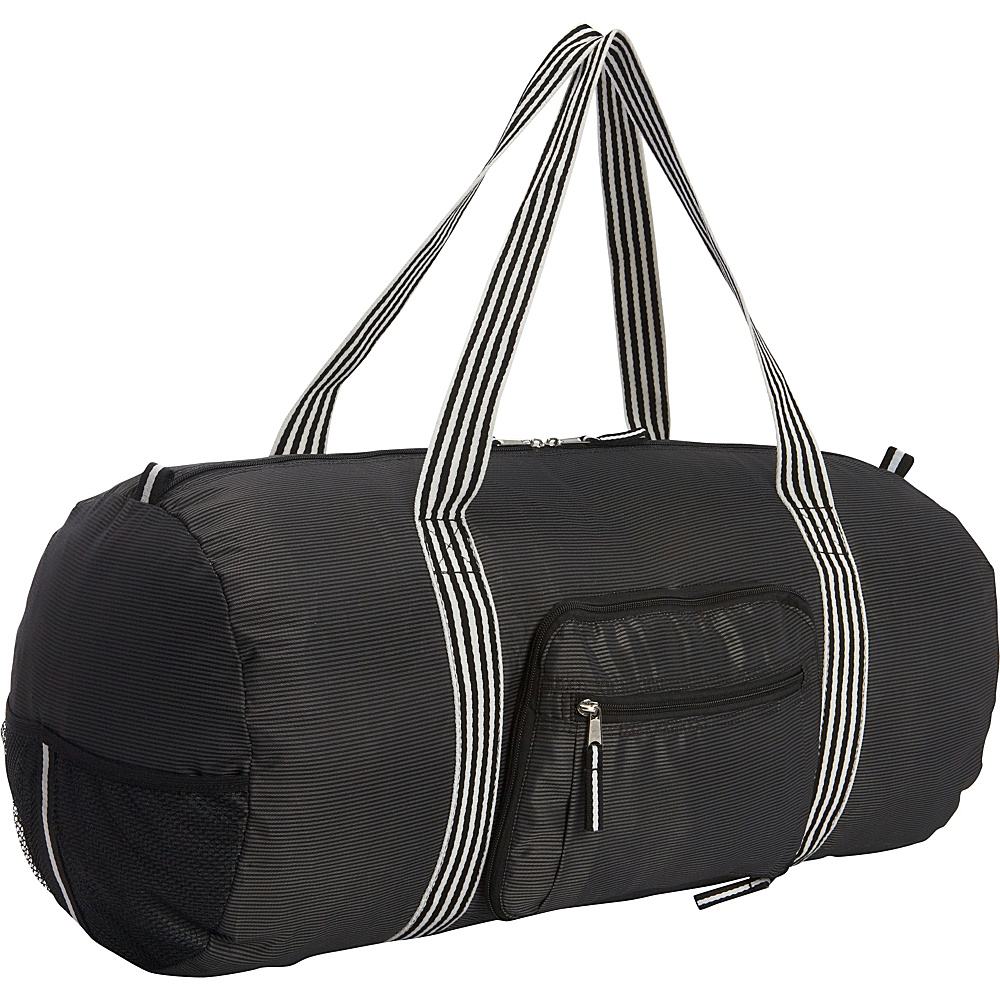 Sacs Collection by Annette Ferber Duffster 2 Piece Set Full Size Collapsible Duffel Black Pinstripe Sacs Collection by Annette Ferber Travel Duffels