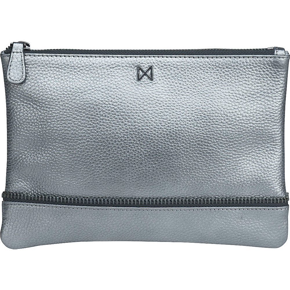 MOFE Sage Pebble Leather Clutch Pewter MOFE Leather Handbags