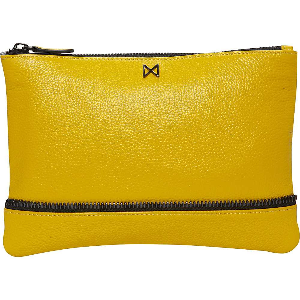 MOFE Sage Pebble Leather Clutch Yellow MOFE Leather Handbags
