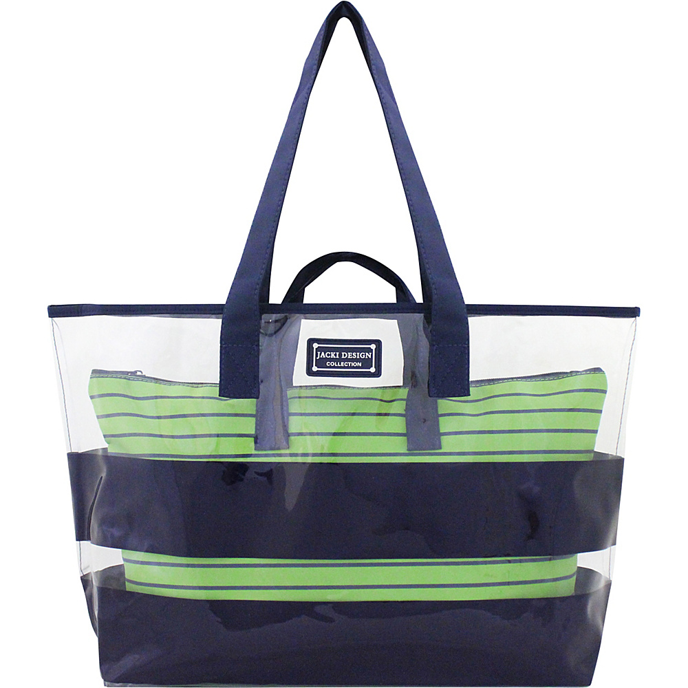 Jacki Design Felicita 2 Piece Tote Bag Set Dark Blue Jacki Design Manmade Handbags