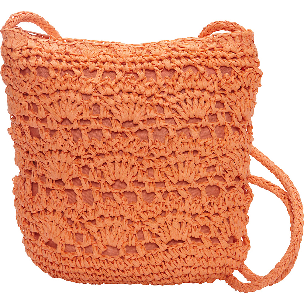 Magid Long Crochet Crossbody Orange Magid Straw Handbags