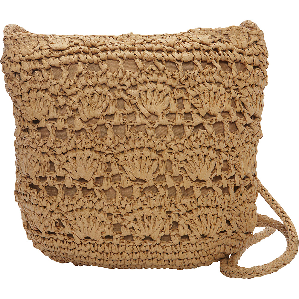 Magid Long Crochet Crossbody Toast Magid Straw Handbags