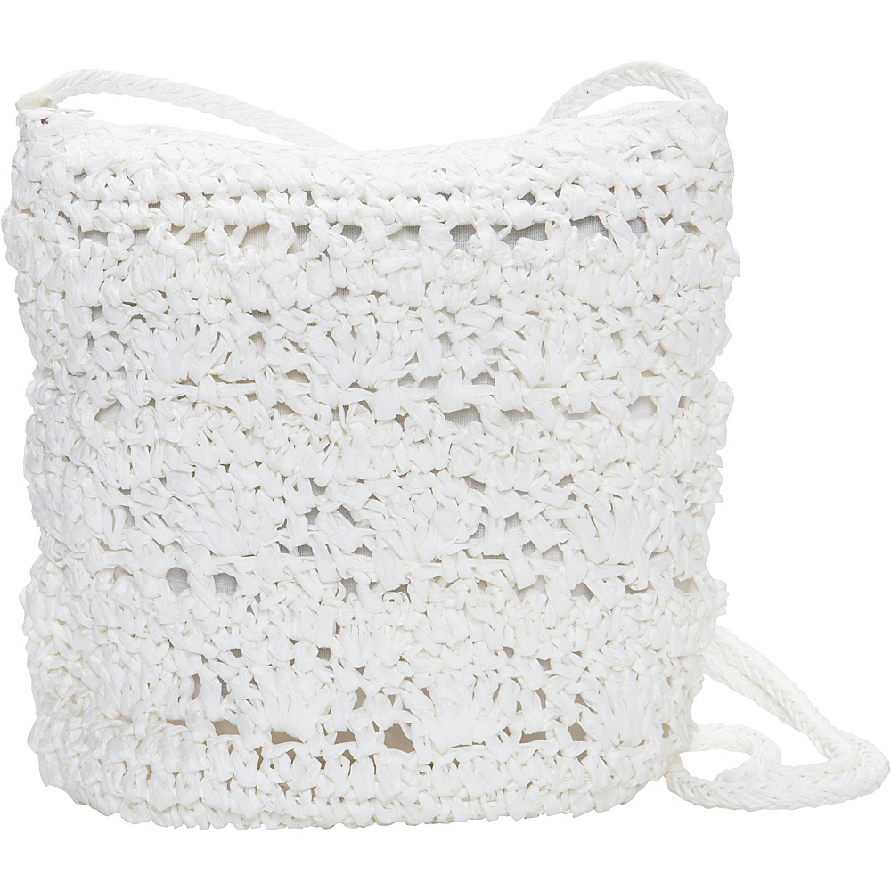 Magid Long Crochet Crossbody White Magid Straw Handbags