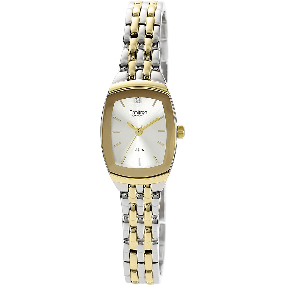 Armitron Womens Diamond Accented Dial Two Tone Bracelet Watch Two Toned Armitron Watches