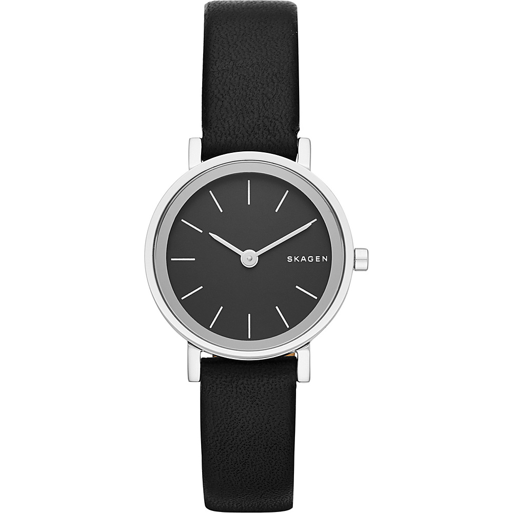 Skagen Hald Womens Leather Watch Black Skagen Watches