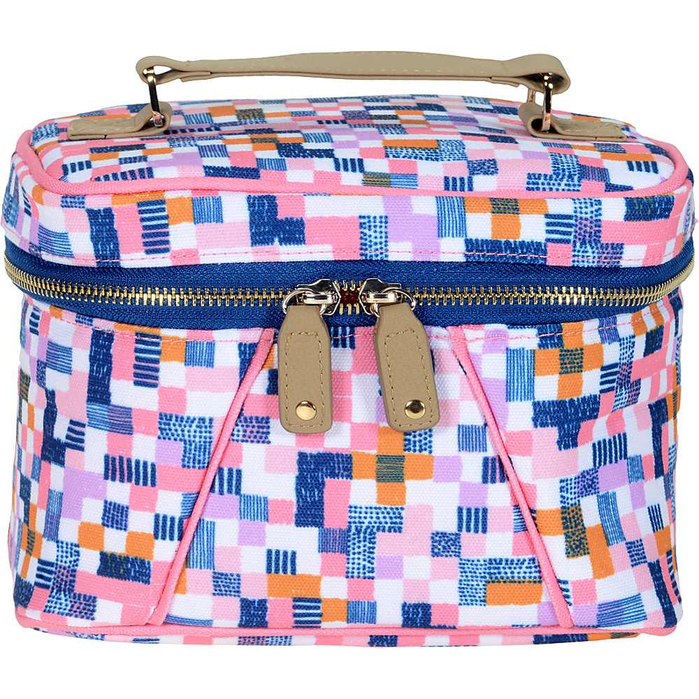 Capri Designs Josephine Kimberling Amber Train Case Paintbox Floral Capri Designs Toiletry Kits