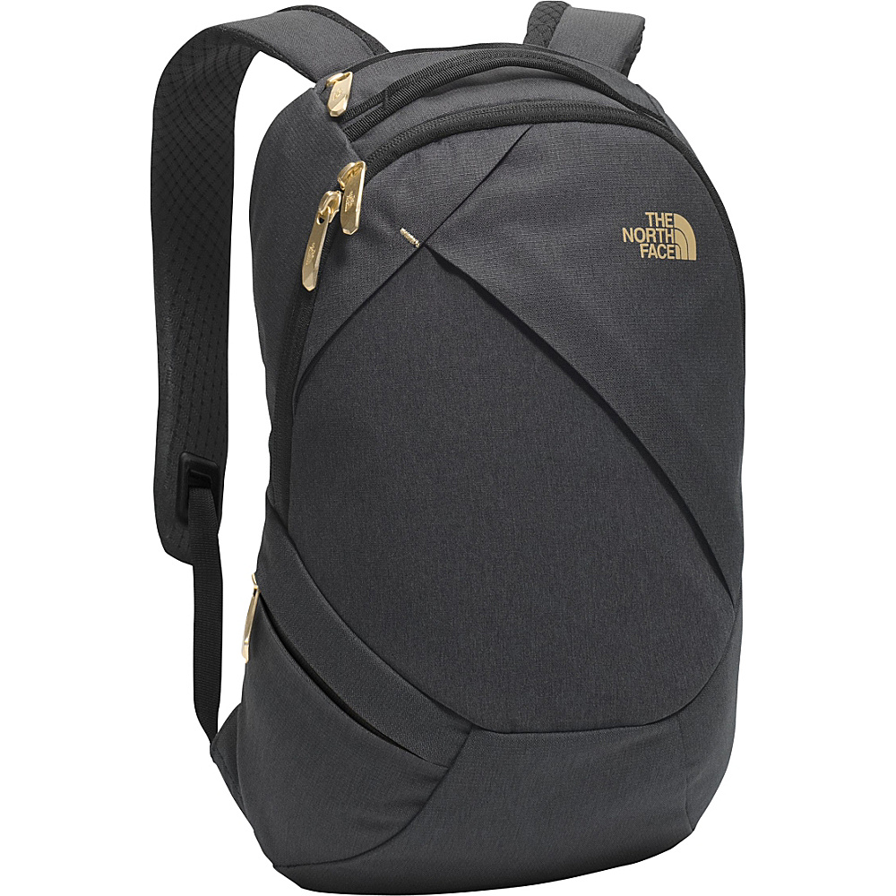 The North Face Womens Electra Backpack TNF Black Heather 24K Gold The North Face School Day Hiking Backpacks