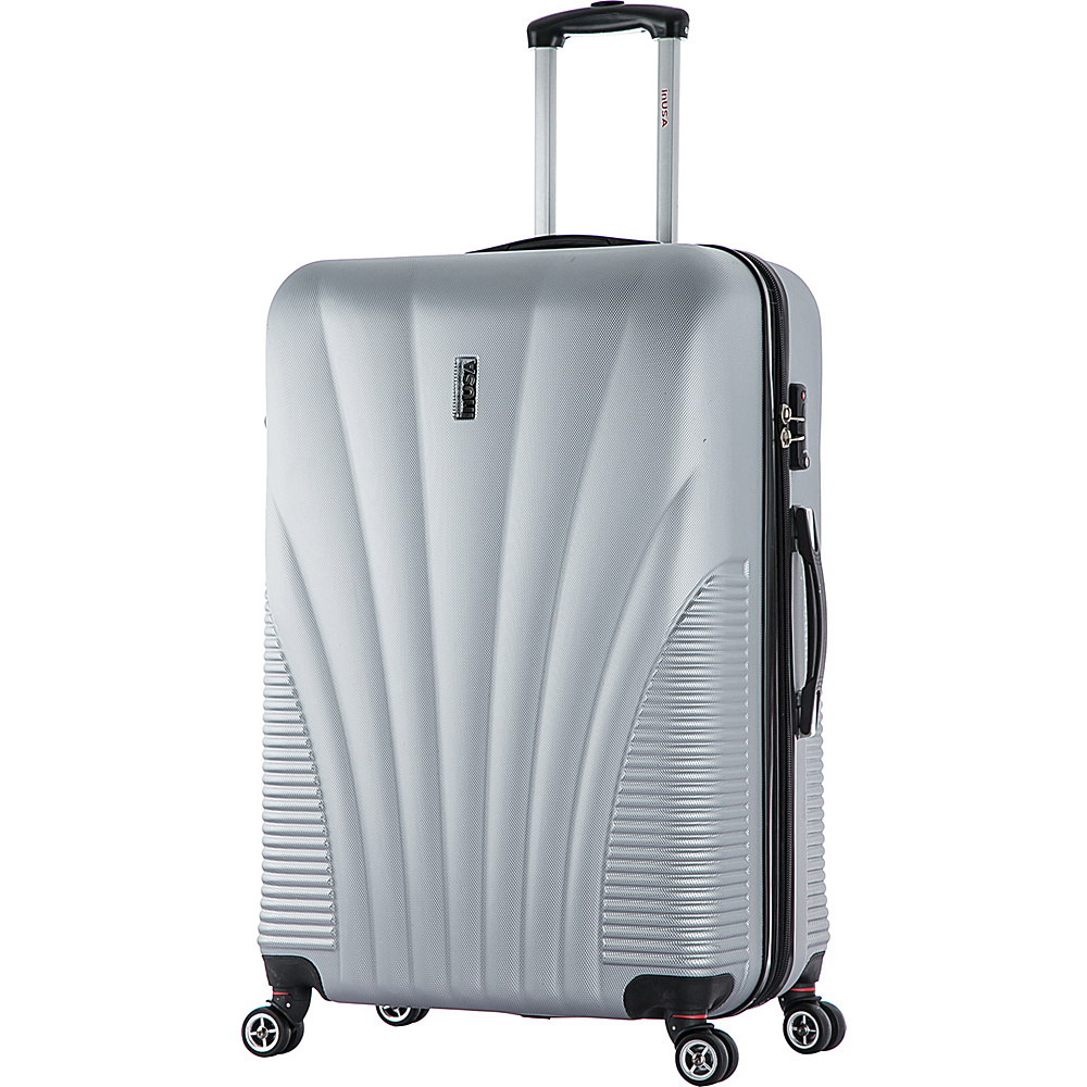 inUSA Chicago Collection 29 Lightweight Hardside Spinner Suitcase Silver inUSA Hardside Checked