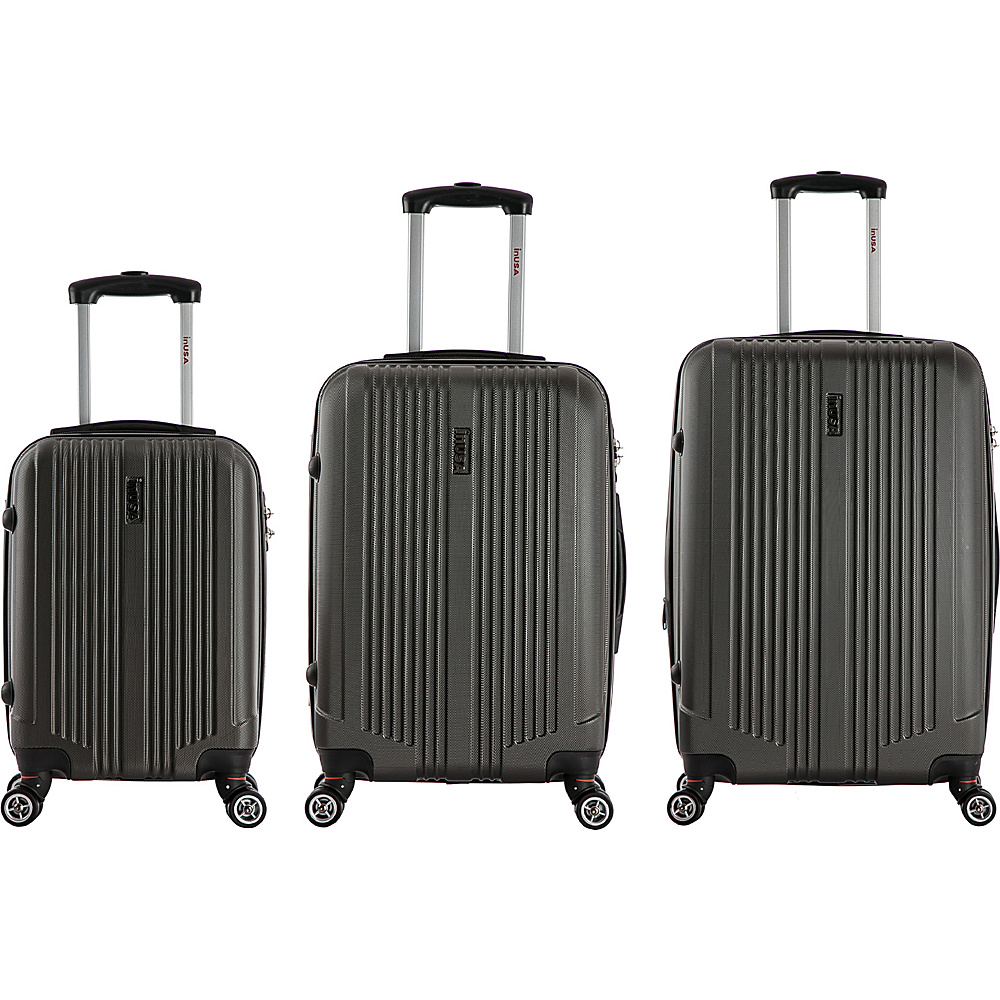 inUSA San Francisco 3 Piece Lightweight Hardside Spinner Luggage Set Charcoal inUSA Luggage Sets