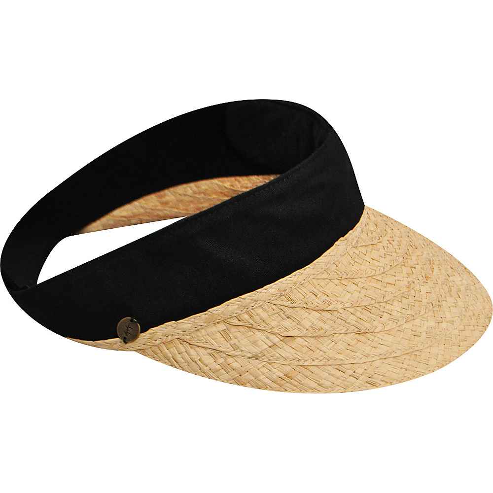 Karen Kane Hats Raffia Visor Hat Natural Black Karen Kane Hats Hats Gloves Scarves