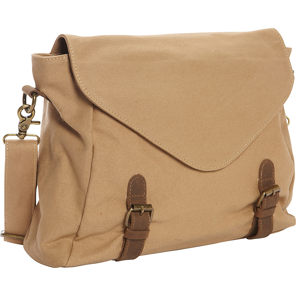 Vagabond Traveler Casual Style Canvas Messenger Bag Khaki Vagabond Traveler Messenger Bags