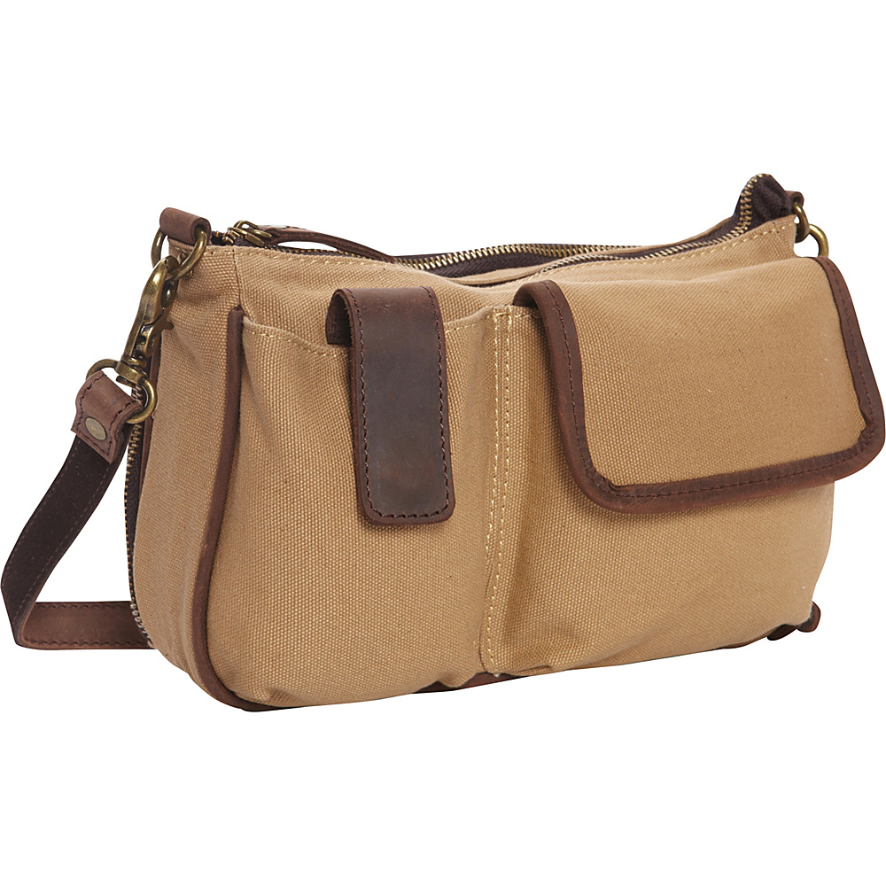 Vagabond Traveler Casual Style Daily Shoulder Purse Khaki Vagabond Traveler Fabric Handbags