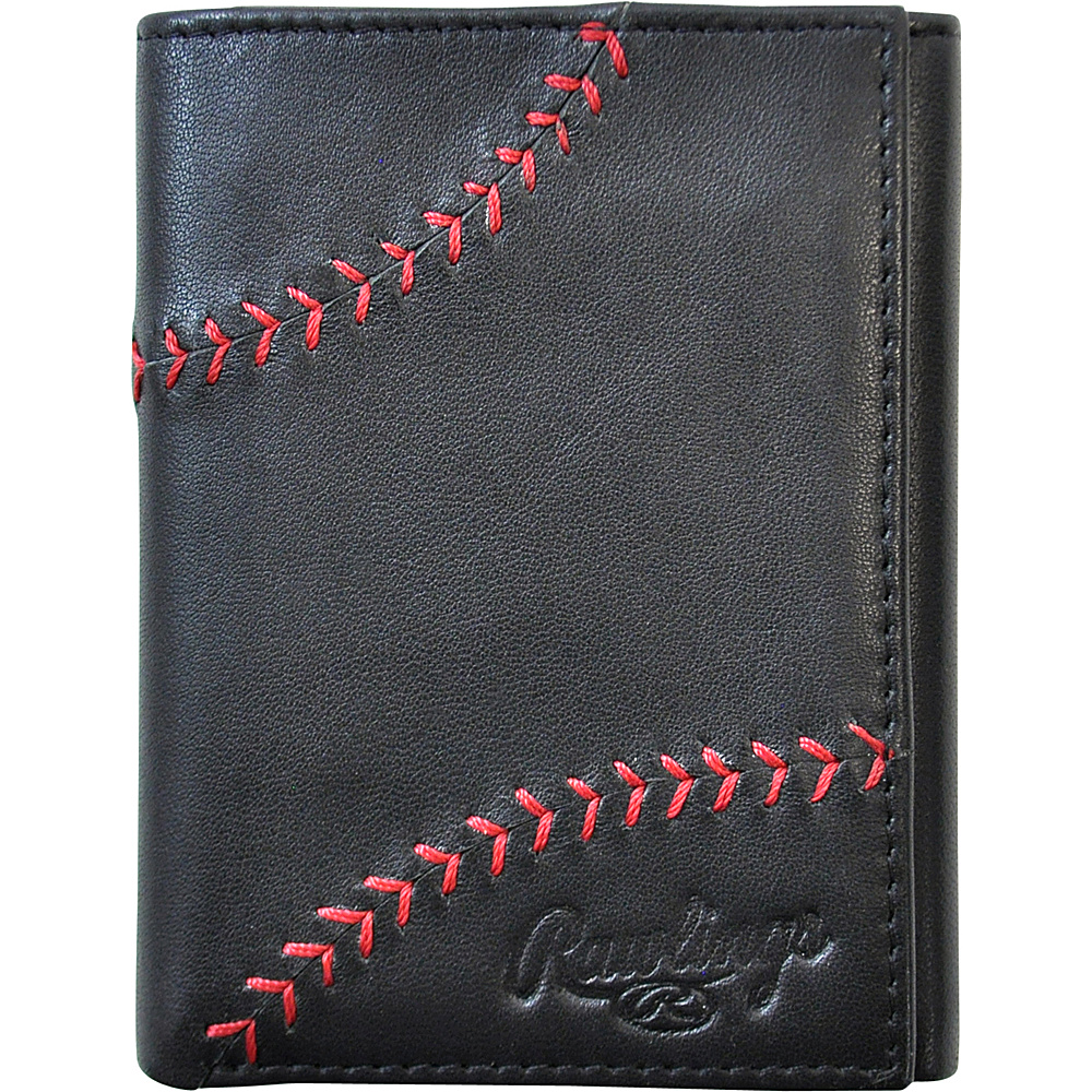 Rawlings Baseball Stitch Trifold Wallet Black Rawlings Men s Wallets