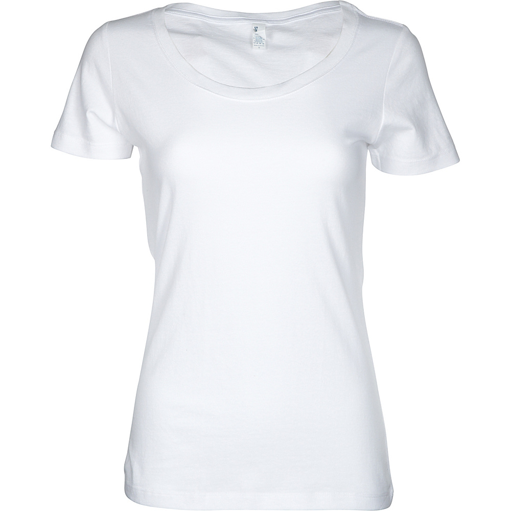 Simplex Apparel The Womens Scoop Tee XS White Simplex Apparel Women s Apparel