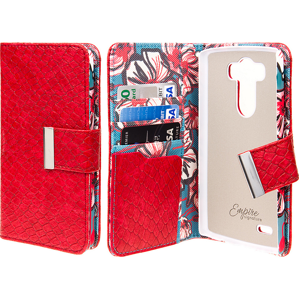 EMPIRE Klix Klutch Designer Wallet Case for LG G3 Bold Teal Floral EMPIRE Electronic Cases