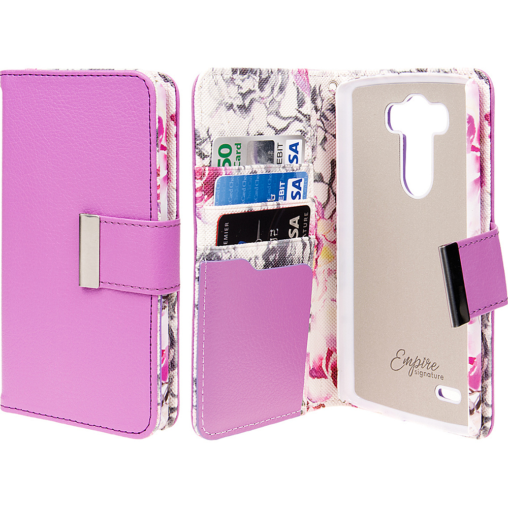EMPIRE Klix Klutch Designer Wallet Case for LG G3 Pink Faded Flowers EMPIRE Electronic Cases