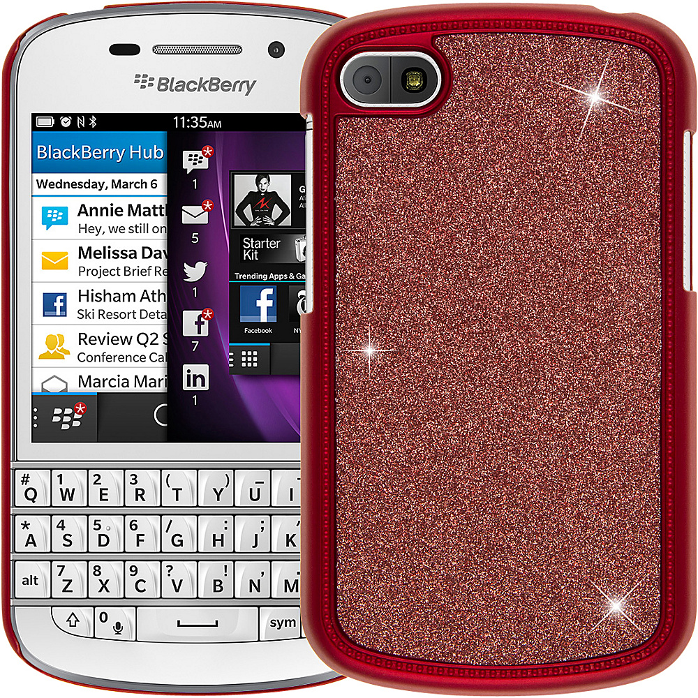 EMPIRE GLITZ Glitter Glam Case for Blackberry Q10 Red EMPIRE Electronic Cases