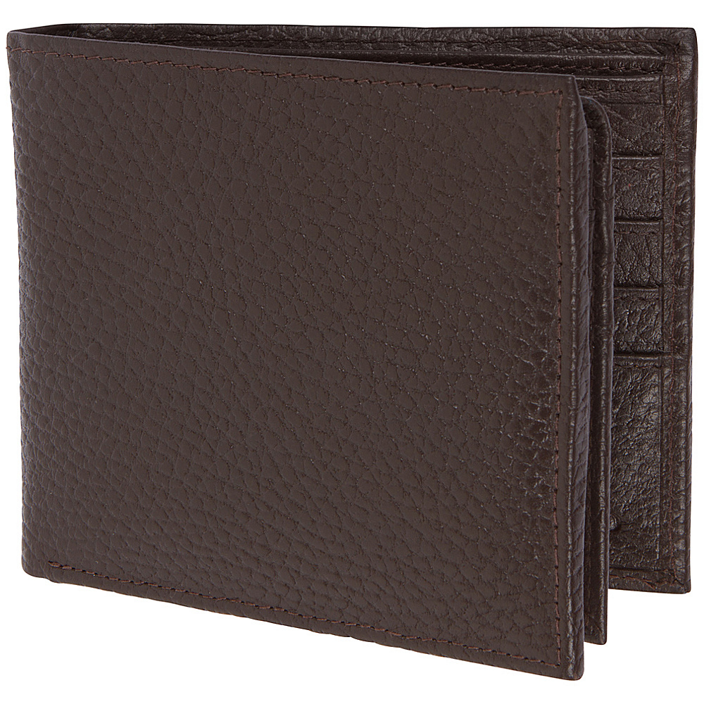 Access Denied Mens RFID Blocking Wallet Leather 14 Card Slots Dark Brown Pebble Access Denied Men s Wallets