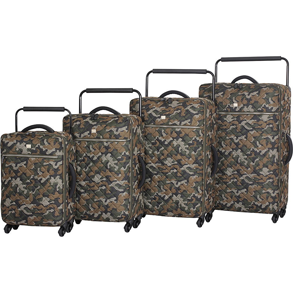 it luggage World s Lightest Quilted Camo 4 pc Spinner Set Jungle Camo Print it luggage Luggage Sets