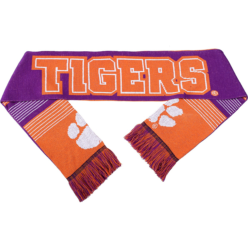 Forever Collectibles NCAA Reversible Split Logo Scarf Orange Clemson University Tigers Forever Collectibles Scarves