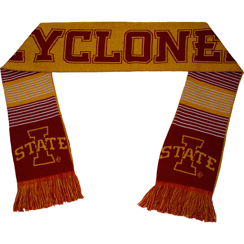Forever Collectibles NCAA Reversible Split Logo Scarf Red Iowa State Cyclones Forever Collectibles Hats Gloves Scarves