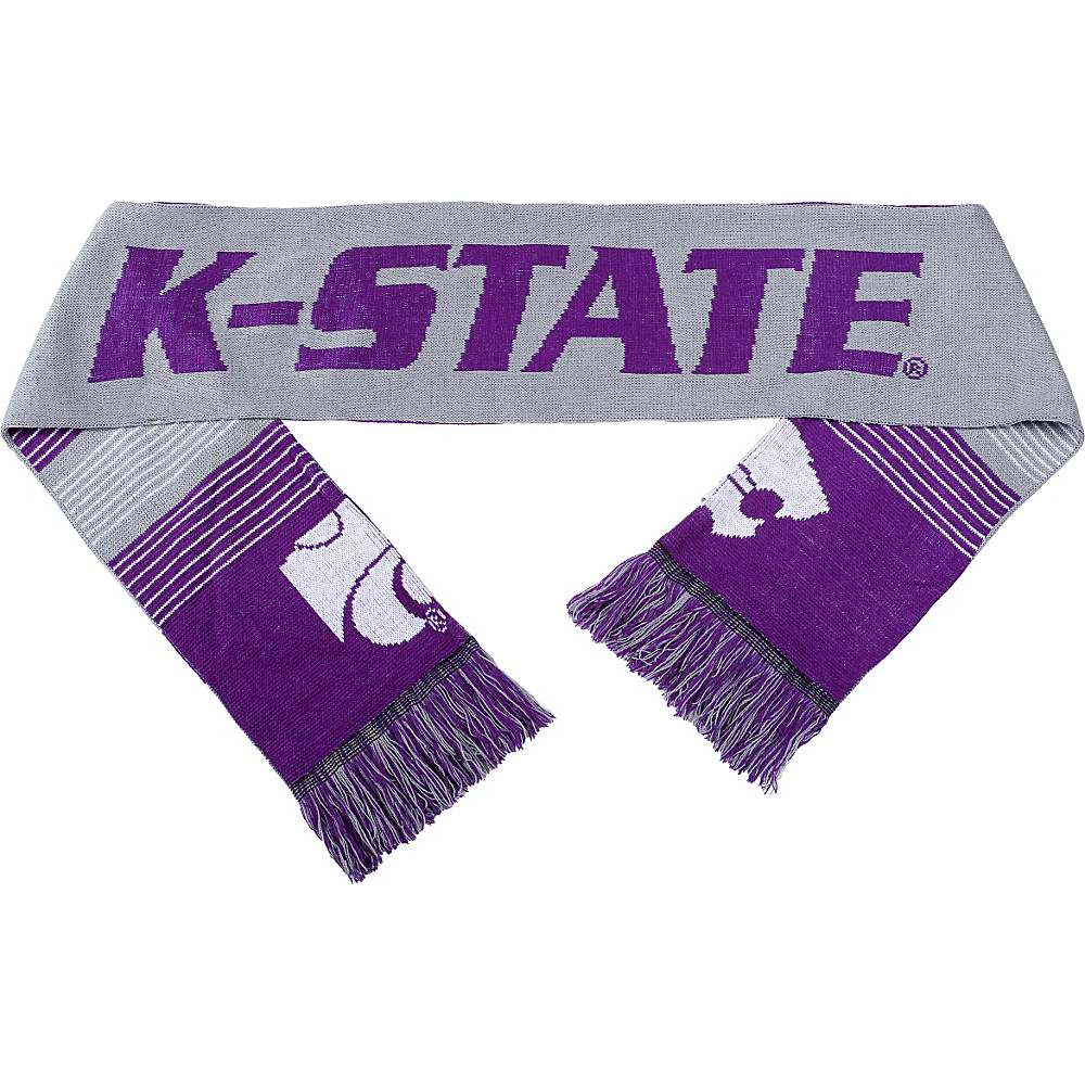 Forever Collectibles NCAA Reversible Split Logo Scarf Purple Kansas State Wildcats Forever Collectibles Hats Gloves Scarves