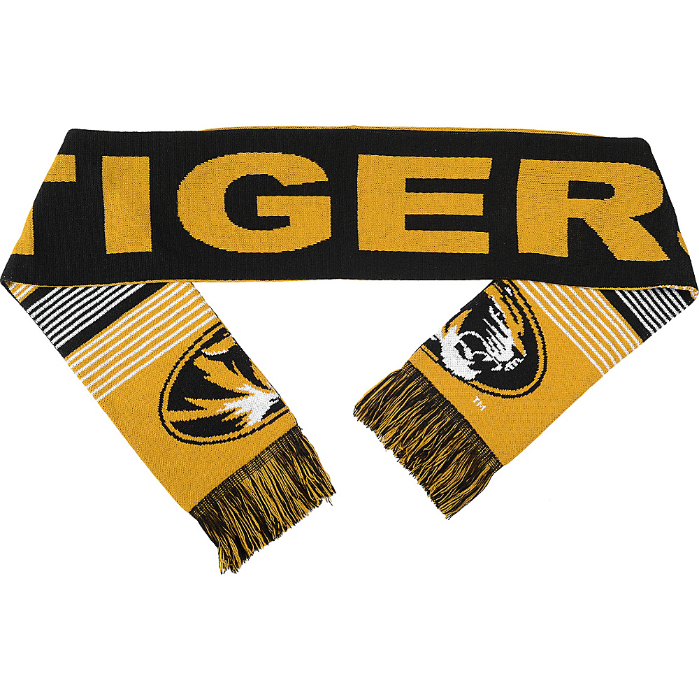 Forever Collectibles NCAA Reversible Split Logo Scarf Black University of Missouri Tigers Forever Collectibles Hats Gloves Scarves
