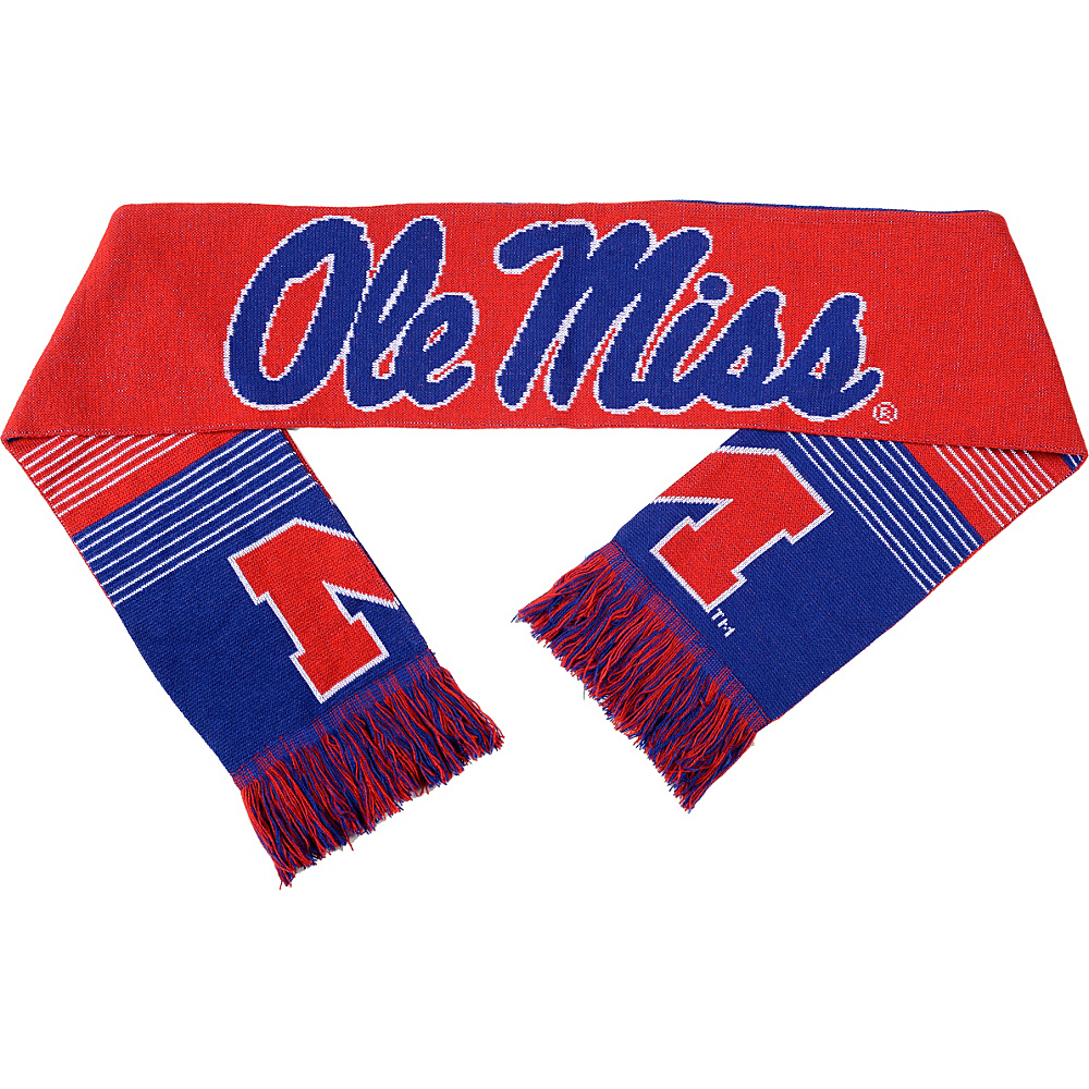 Forever Collectibles NCAA Reversible Split Logo Scarf Red University of Mississippi Rebels Ole Miss Forever Collectibles Scarves